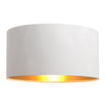 Lampeskjerm Alba tekstil hvit/gull Ø40 cm E27 forfra