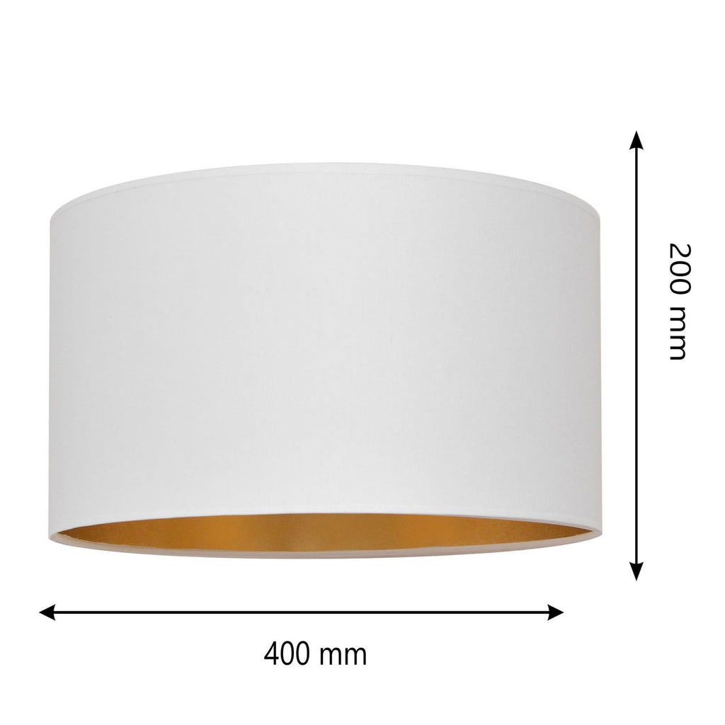 Detalj av Lampeskjerm Alba tekstil hvit/gull Ø40 cm E27