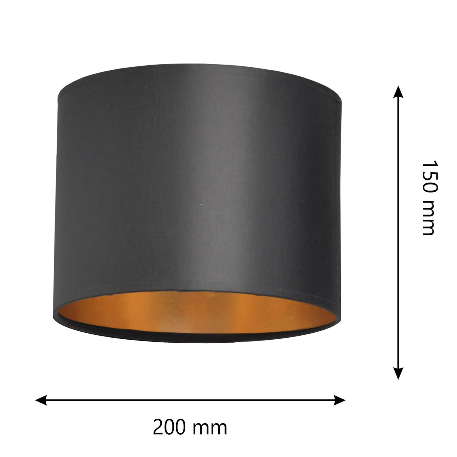 Detaljbilde av Lampeskjerm Alba tekstil svart/gull Ø20 cm E27