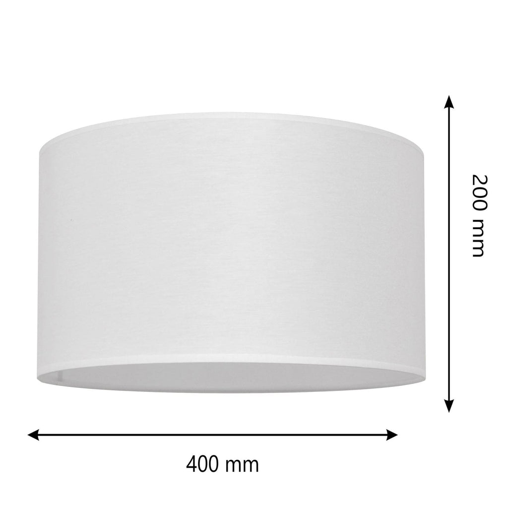 Lampeskjerm Alba tekstil hvit Ø40 cm E27 sideprofil