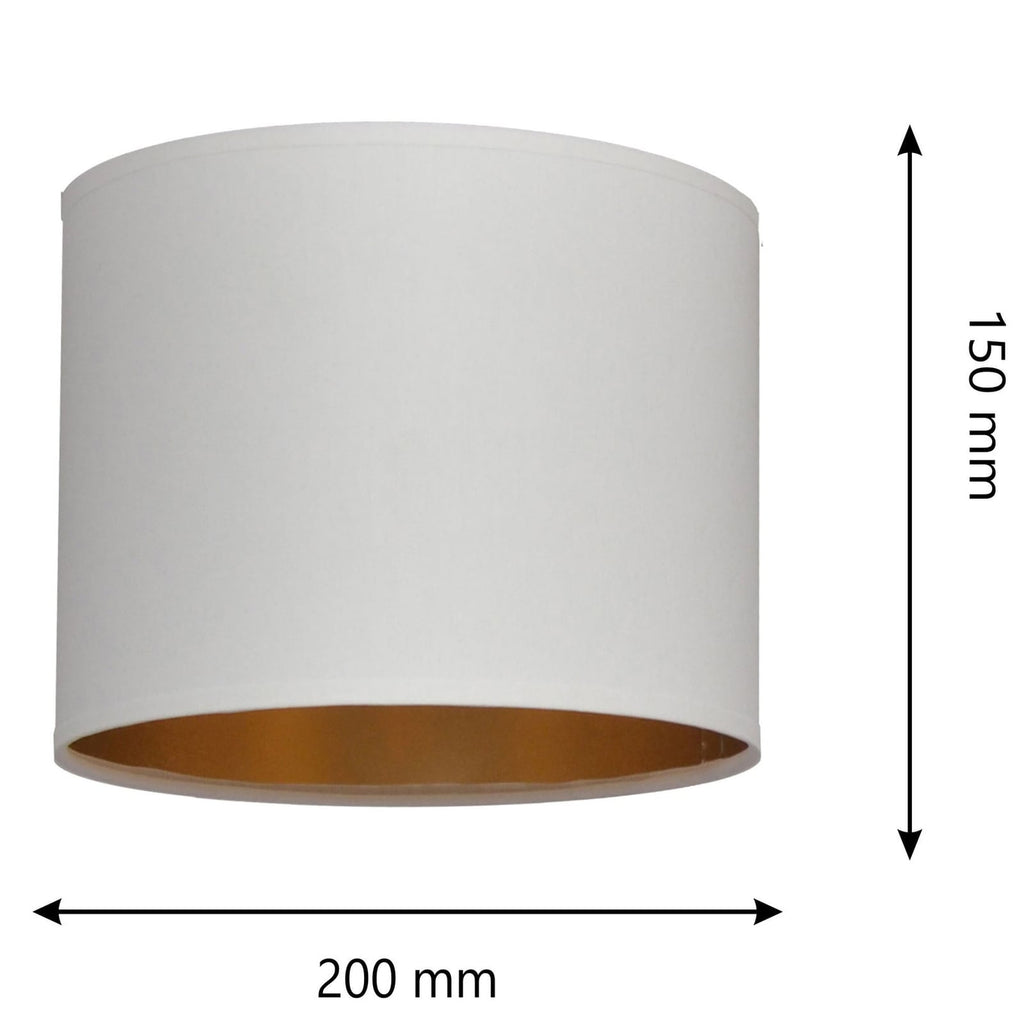 Lampe med Lampeskjerm Alba tekstil hvit/gull Ø20 cm E27 i rom