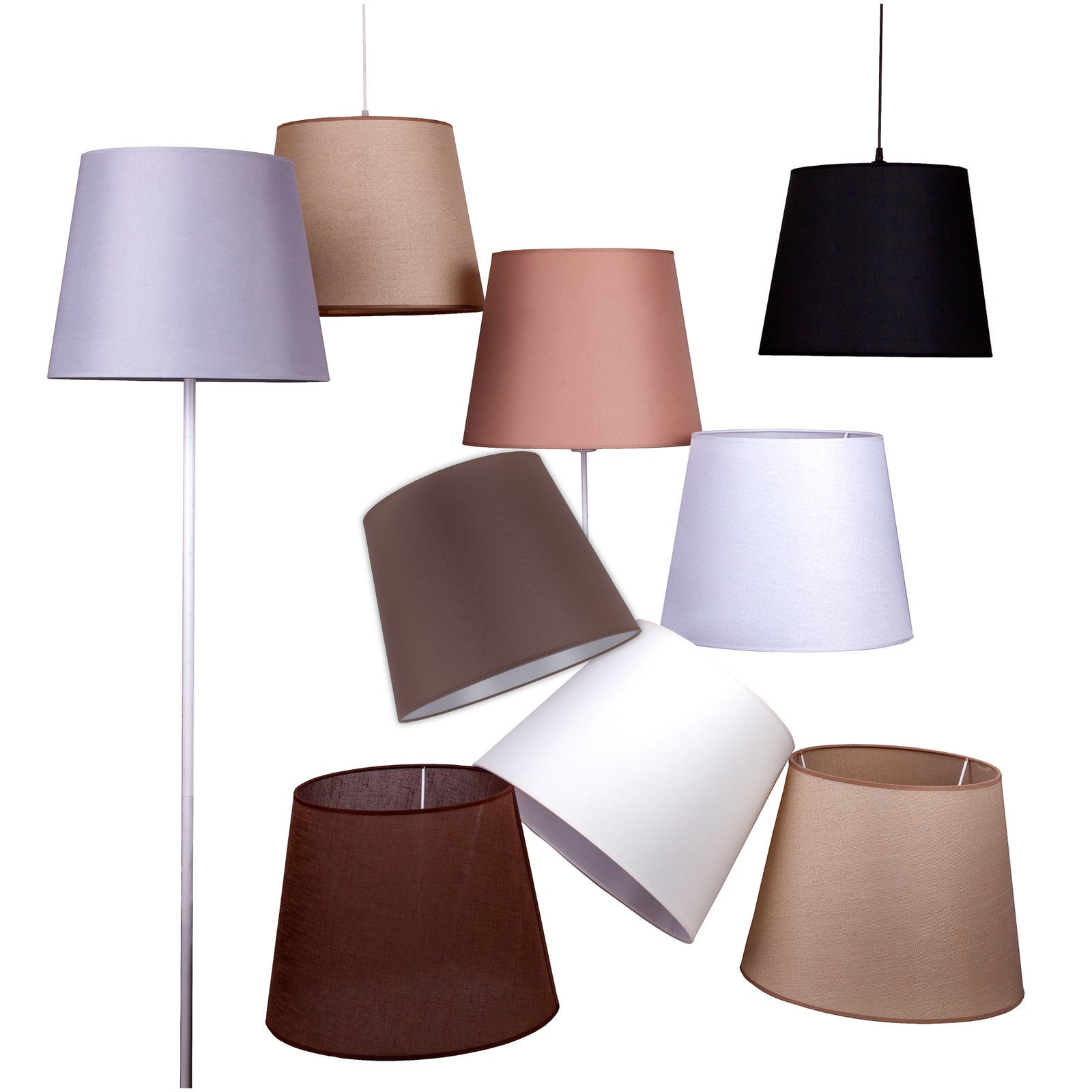 Lampeskjerm Classic L for gulvlamper svart tekstil nærbilde