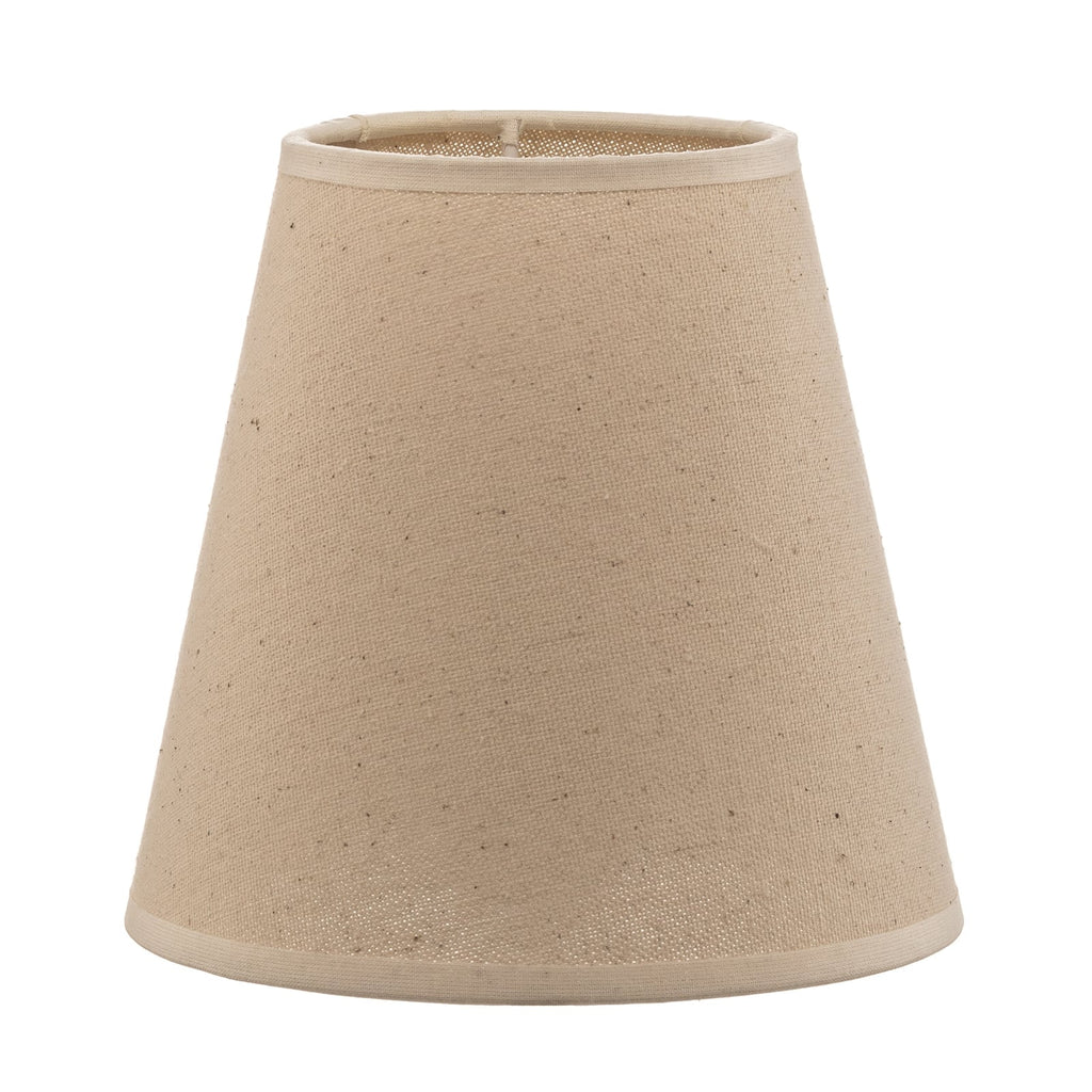 Lampeskjerm Cone AB bomull beige Ø15 cm E14 montert på lampe