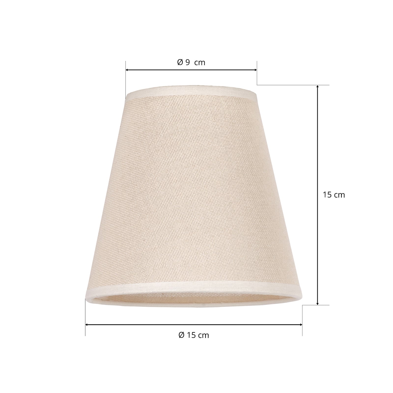 Lampeskjerm Cone AB bomull beige Ø15 cm E14 helhetsbilde