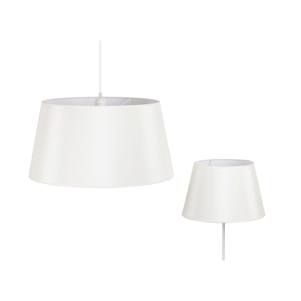 Nærbilde av materialet på Lampeskjerm Cone chintz ecru/hvit