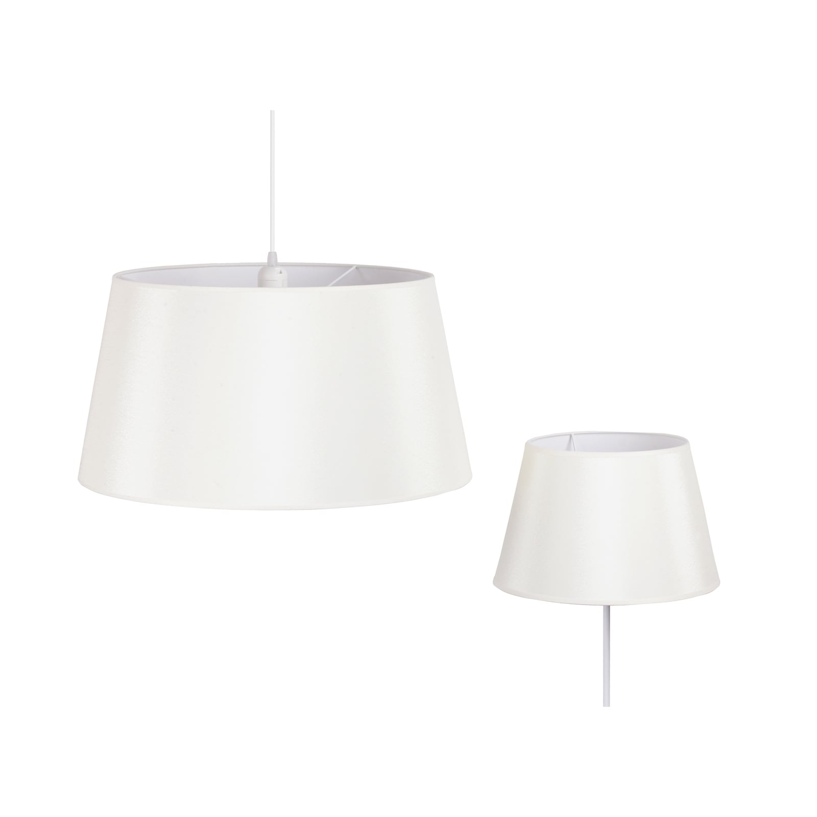 Nærbilde av materialet på Lampeskjerm Cone chintz ecru/hvit