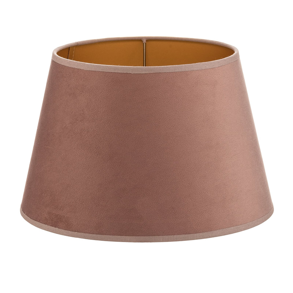 Lampeskjerm Cone rosa/gull semsket skinn forfra