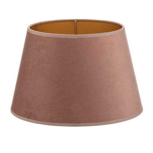 Lampeskjerm Cone rosa/gull semsket skinn forfra