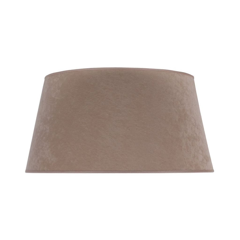 Lampeskjerm Cone semsket skinn beige/gull forfra