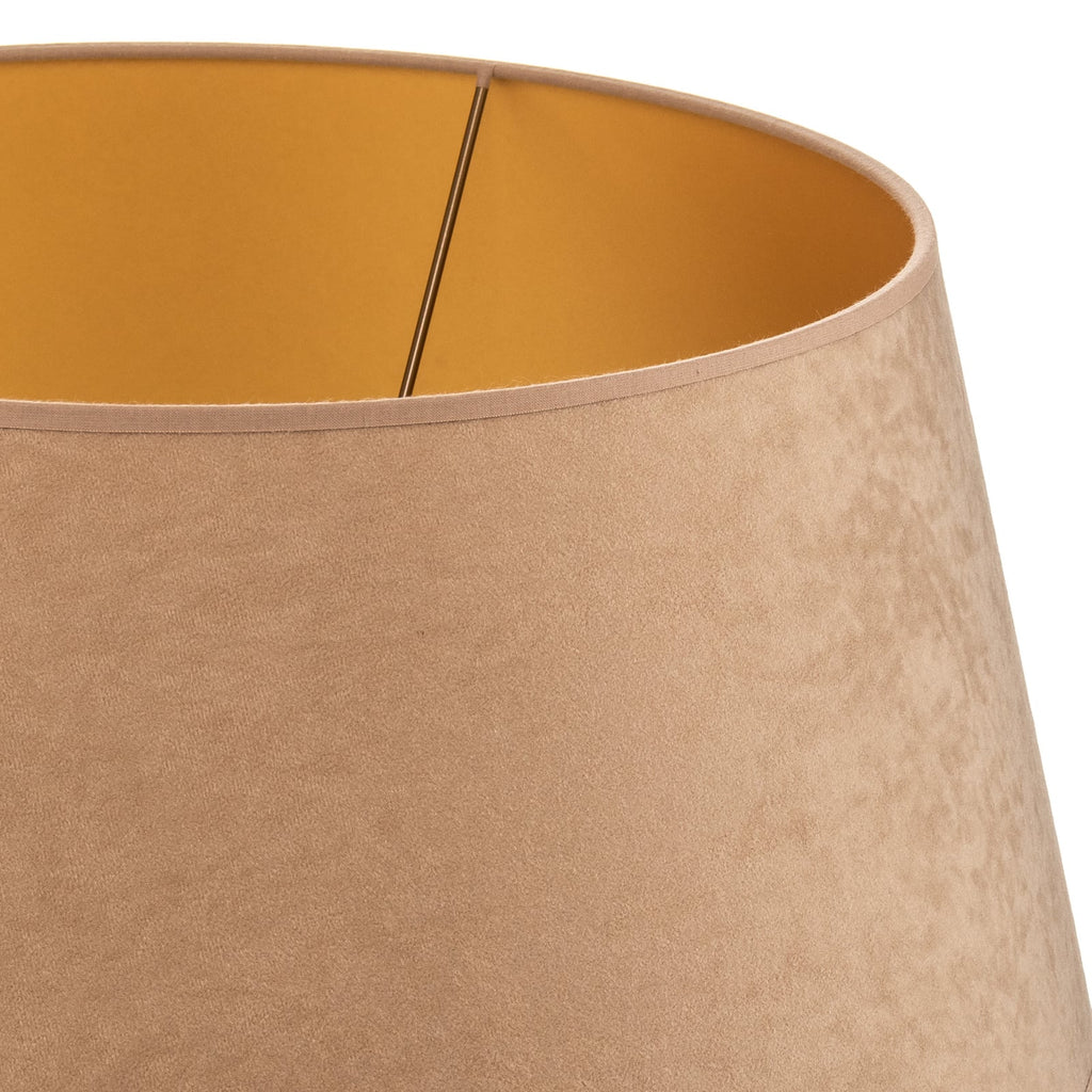 Lampeskjerm Cone semsket skinn beige/gull opplyst