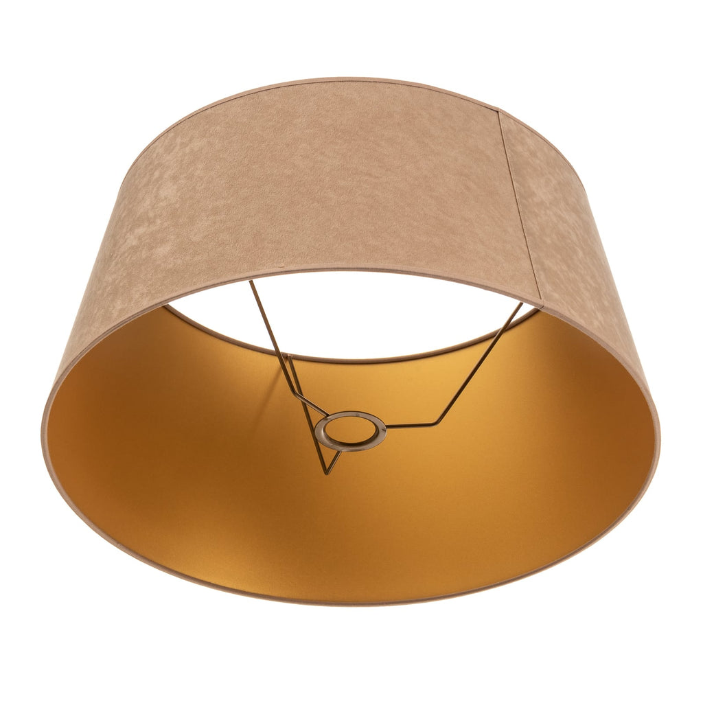 Lampeskjerm Cone semsket skinn beige/gull produktbilde