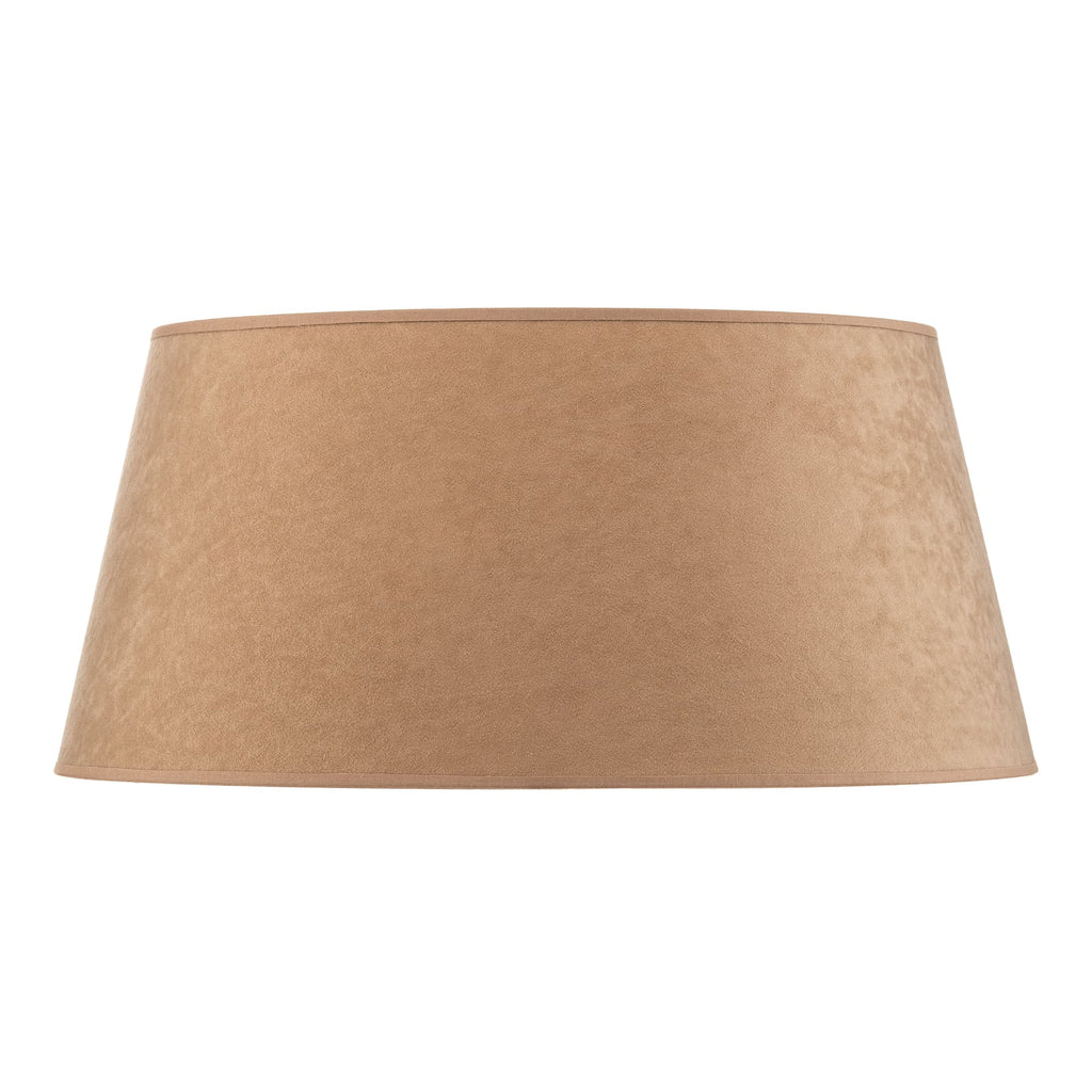 Lampeskjerm Cone semsket skinn beige/gull side