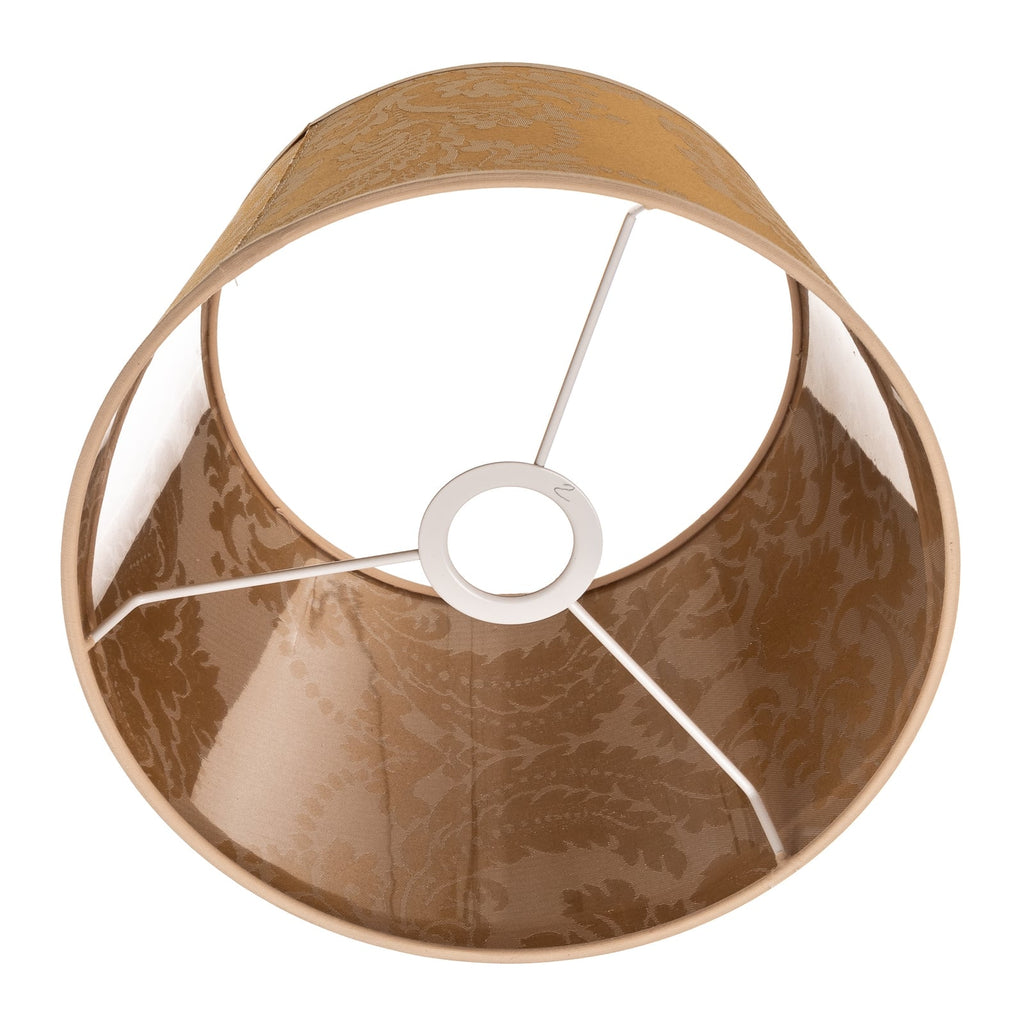 Lampeskjerm Cone tekstil gull E27 Ø28 cm sideprofil
