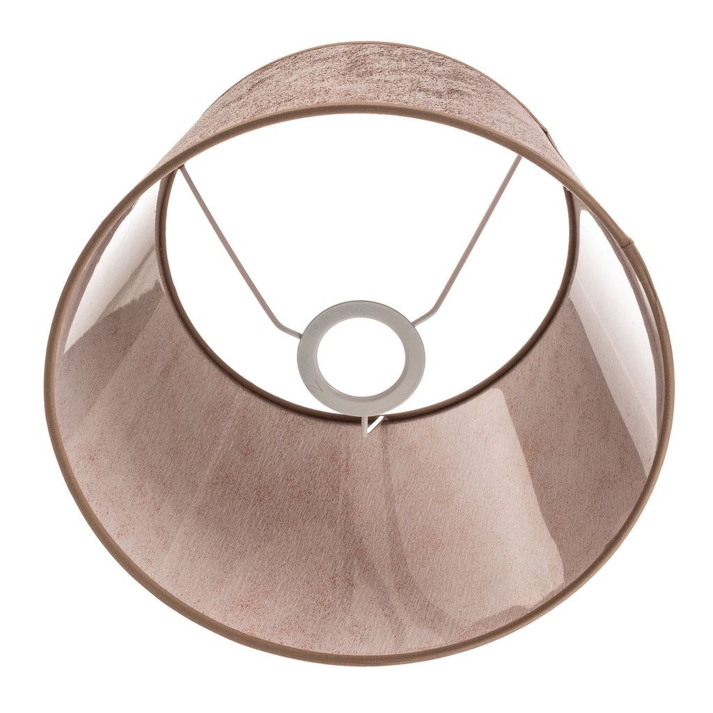 Lampeskjerm Cone tekstil kobber metallisert sideprofil