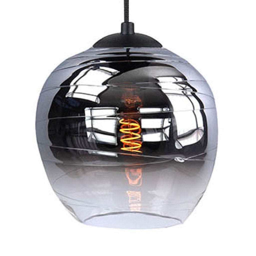 Lampeskjerm Fantasy Apple glass røykgrå Ø22 cm forfra