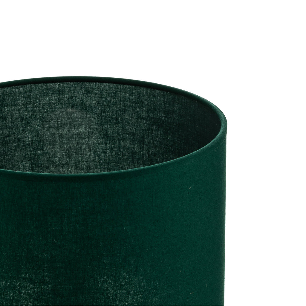 Montert Lampeskjerm Roller bomull mørkegrønn Ø25 cm E27 i rom