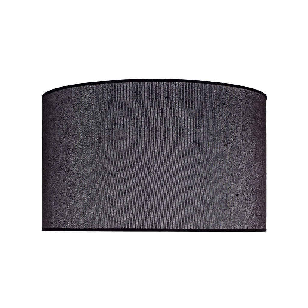 Lampeskjerm Roller tekstil svart/sølv Ø50 cm H30 cm E27 forfra