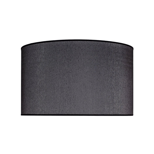 Lampeskjerm Roller tekstil svart/sølv Ø50 cm H30 cm E27 forfra