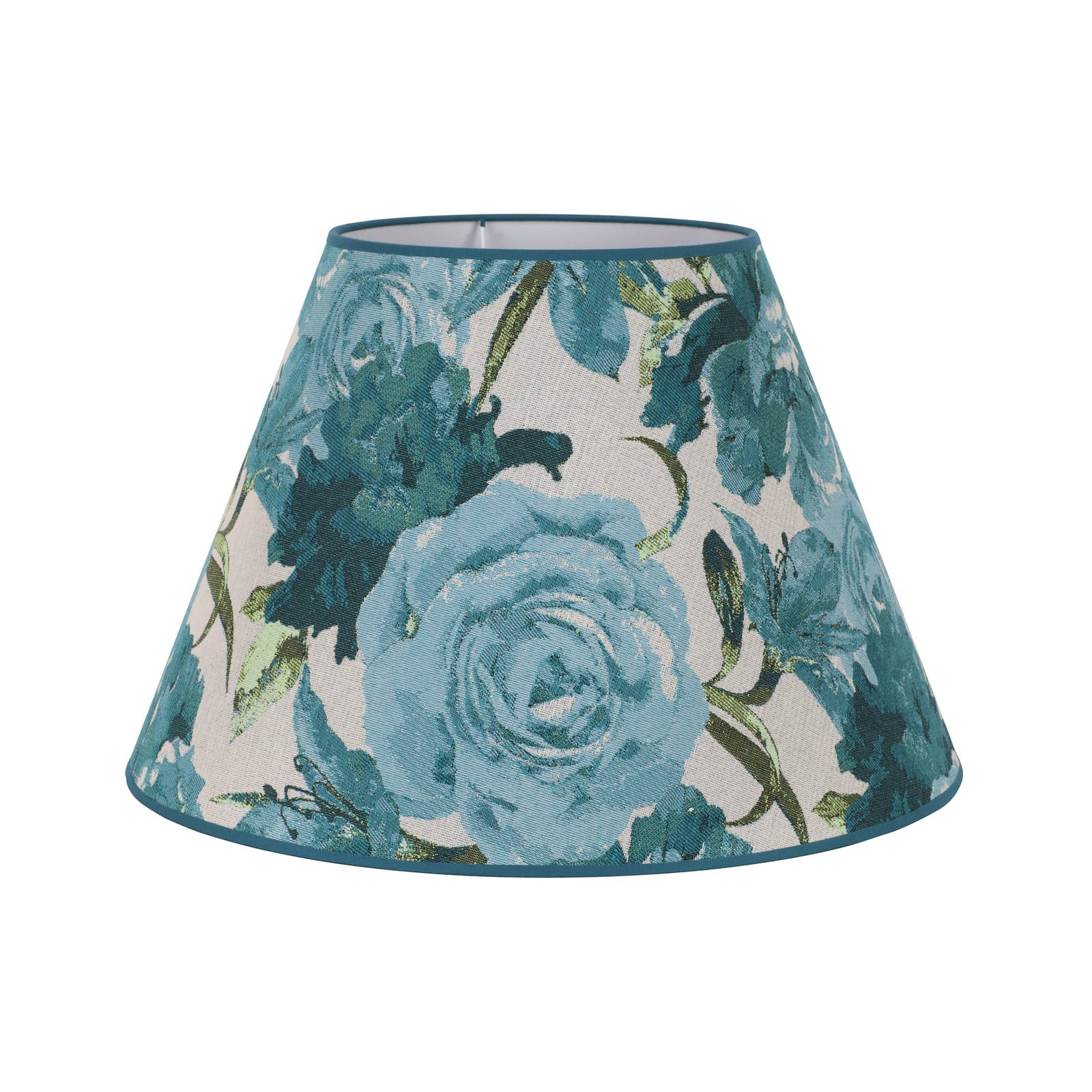 Detalj av blomsterdesign på Lampeskjerm Sofia turkis