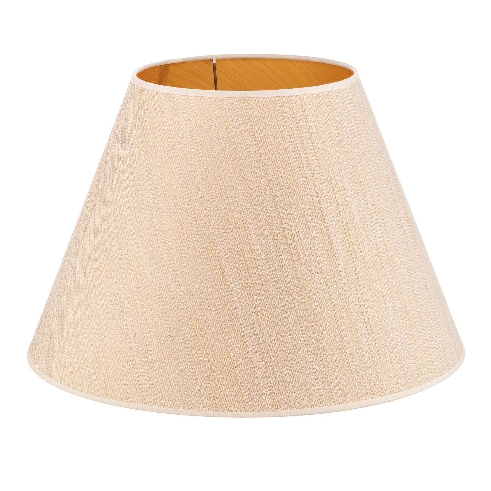 Lampeskjerm Sofia hvit/gull stripet tekstil Ø45 cm montert