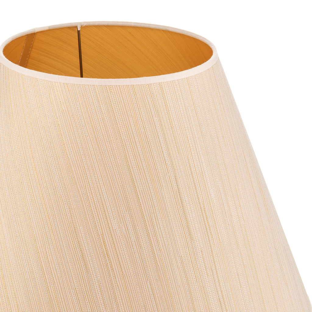 Lampeskjerm Sofia hvit/gull stripet tekstil Ø45 cm - Duolla