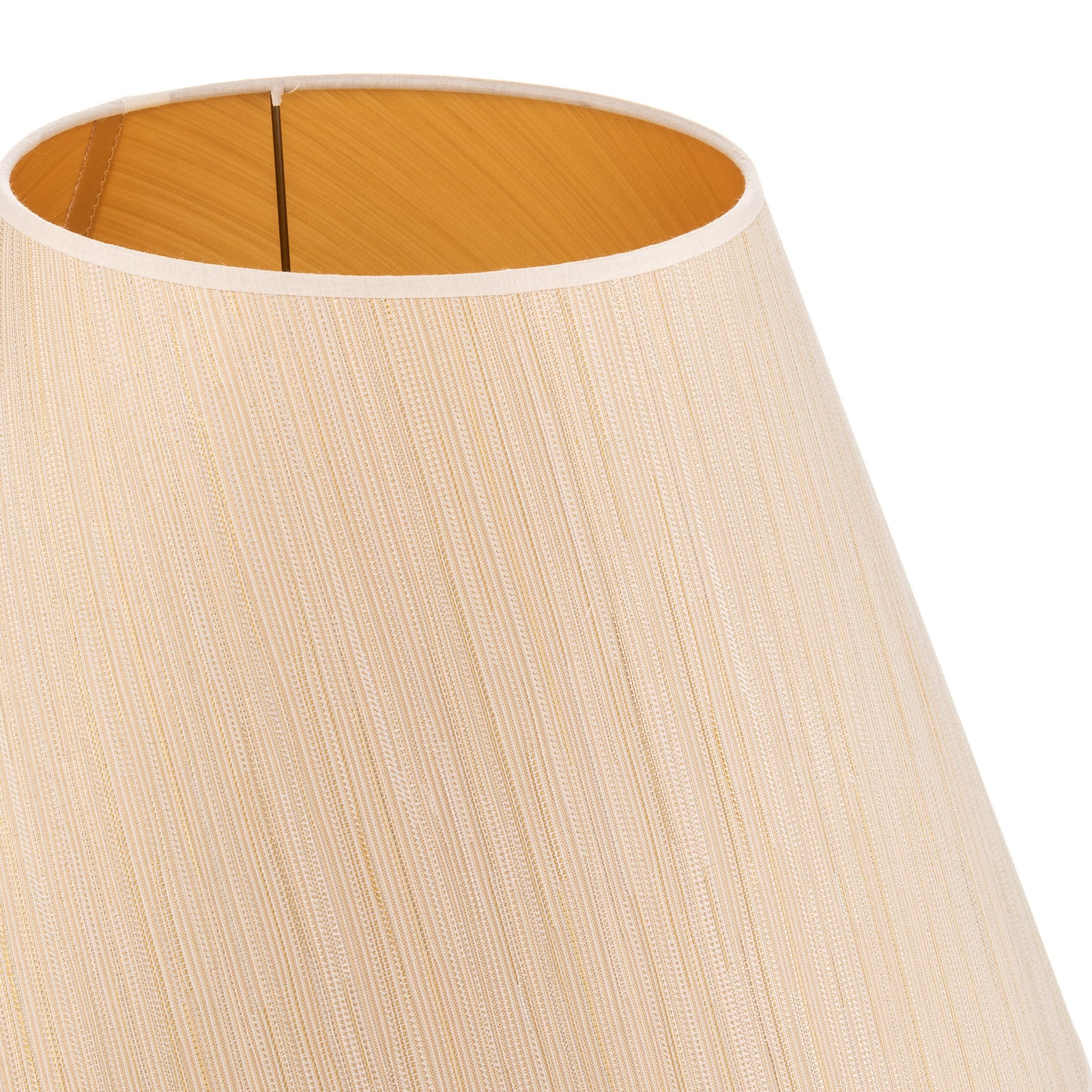 Lampeskjerm Sofia hvit/gull stripet tekstil Ø45 cm - Duolla