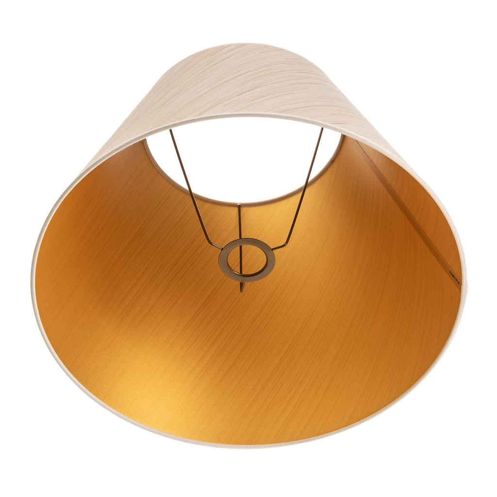 Lampeskjerm Sofia hvit/gull stripet tekstil Ø45 cm - Duolla