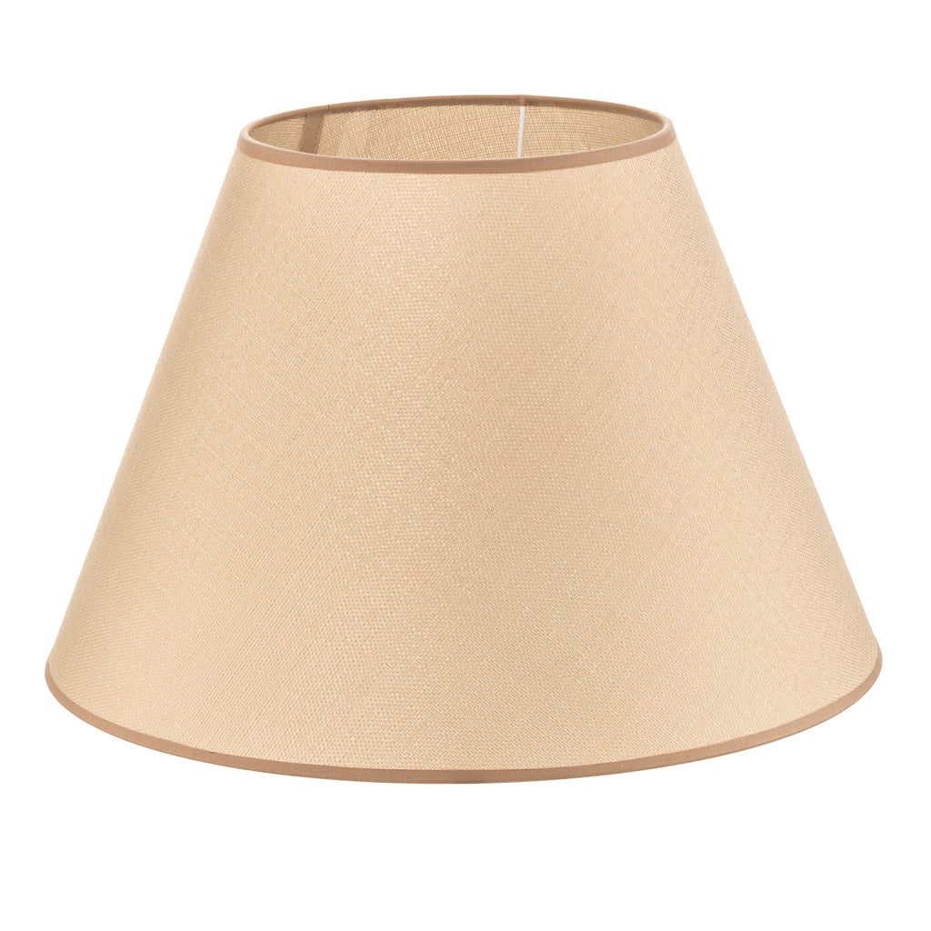 Lampeskjerm Sofia tekstil beige montert i lampe