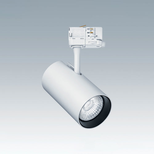 LED 3-fase skinnespot Luca L hvit 34W 24° 3000K forfra
