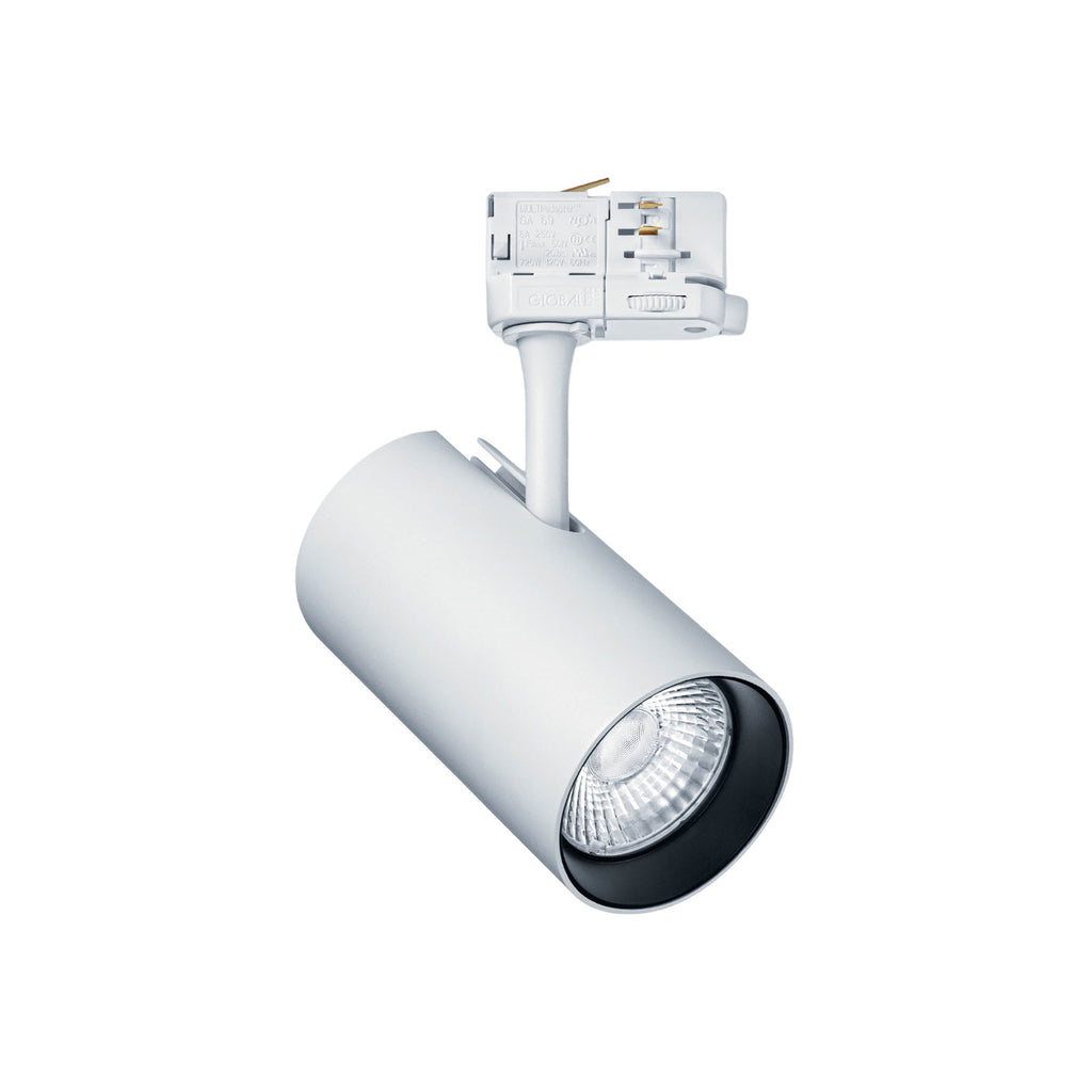 LED 3-fase skinnespot Luca L hvit 34W 24° 3000K detalj