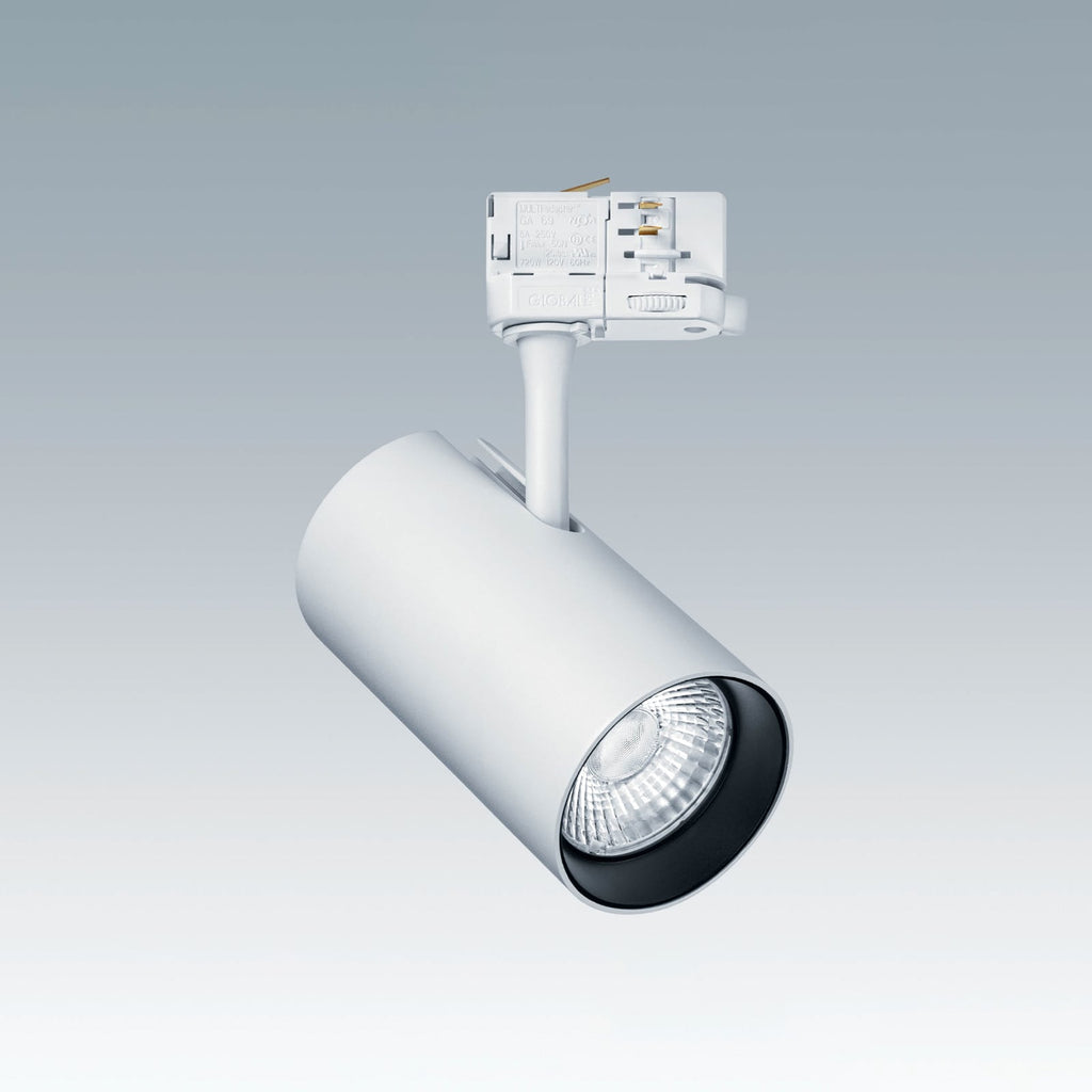LED 3-fase skinnespot Luca L hvit 34W 38° 3000K - THORN forfra