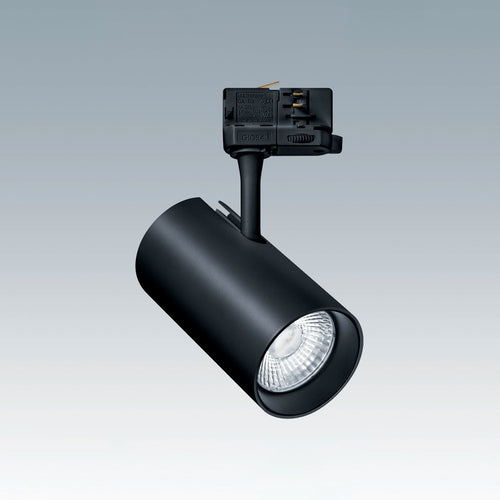 LED 3-fase skinnespot Luca L svart 34W 24° 3000K - THORN forfra