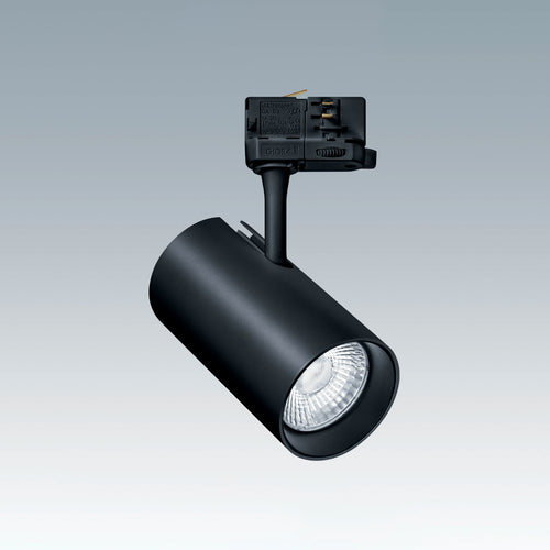 LED 3-fase skinnespot Luca L svart 34W 38° 3000K forfra