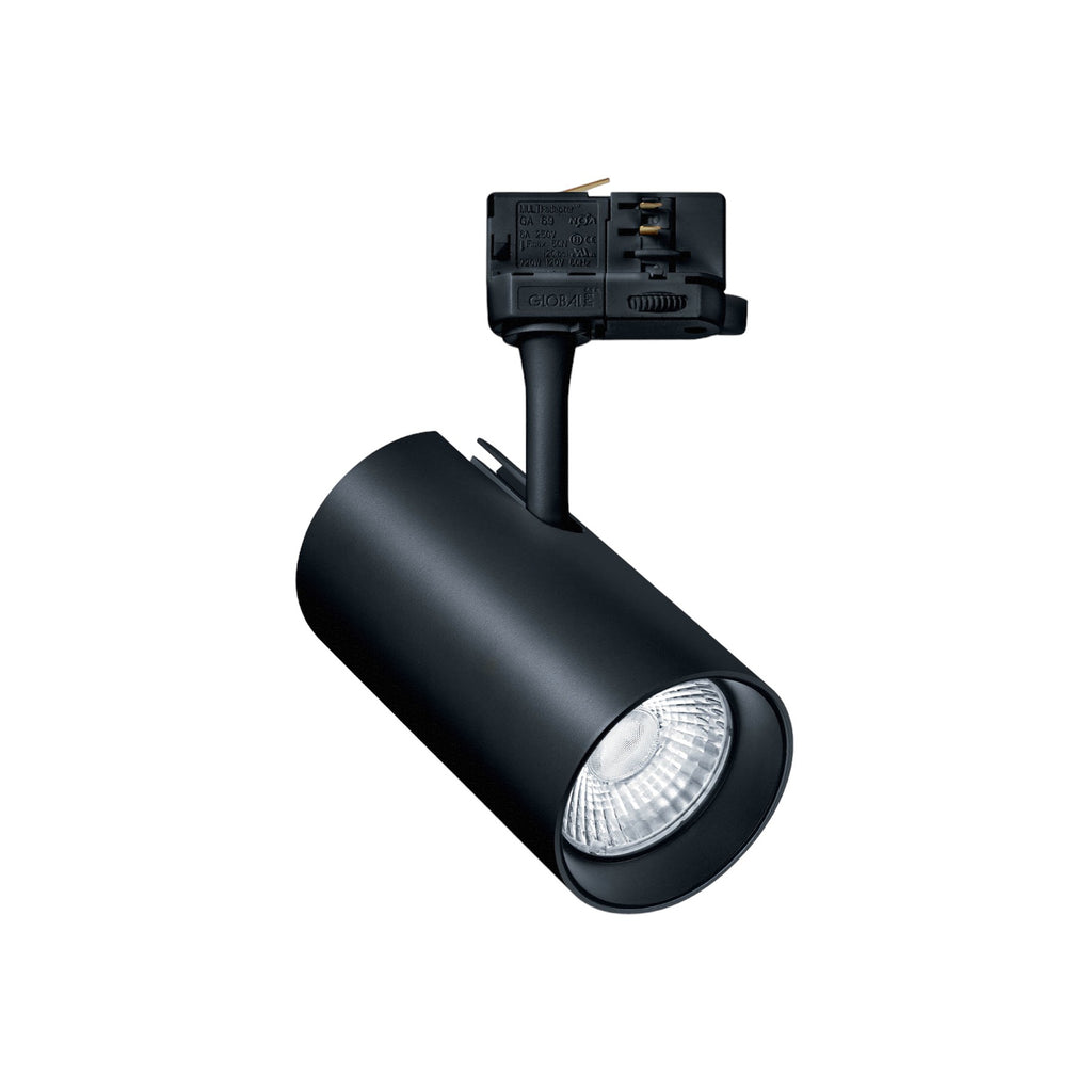 LED 3-fase skinnespot Luca L svart 34W 38° 3000K detalj