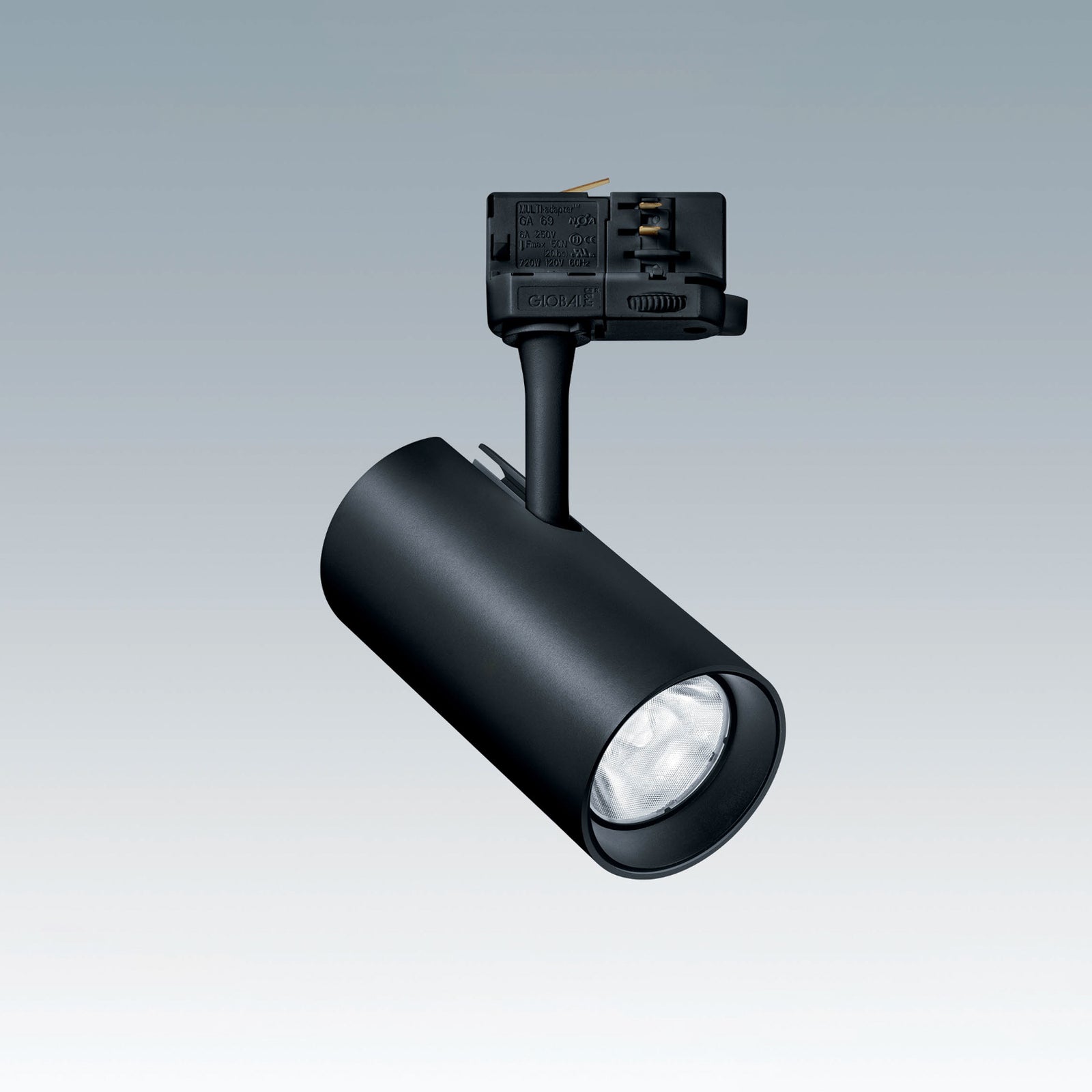 LED 3-fase skinnespot Luca M svart 23W 38° 3000K - THORN forfra