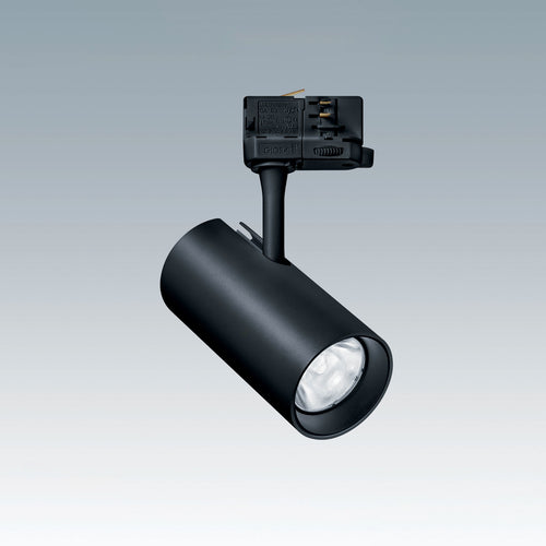 LED 3-fase skinnespot Luca M svart 23W 38° 3000K - THORN forfra
