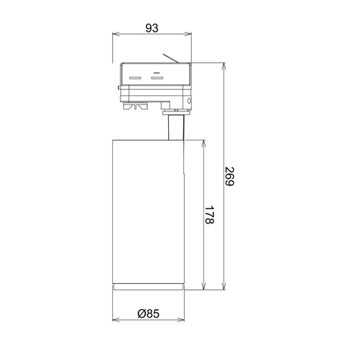 LED 3-fase skinnespot Lucea dimbar 15W CCT svart bakside