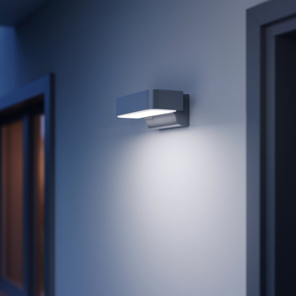 LED utevegglampe L 800 SC med bevegelsessensor antrasitt IP44 bakside