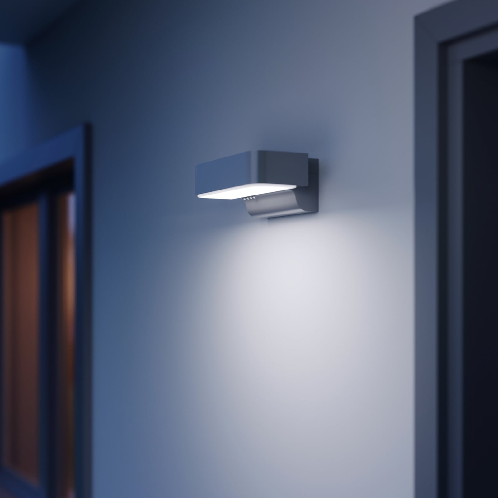 LED utevegglampe L 800 SC med bevegelsessensor antrasitt IP44 bakside