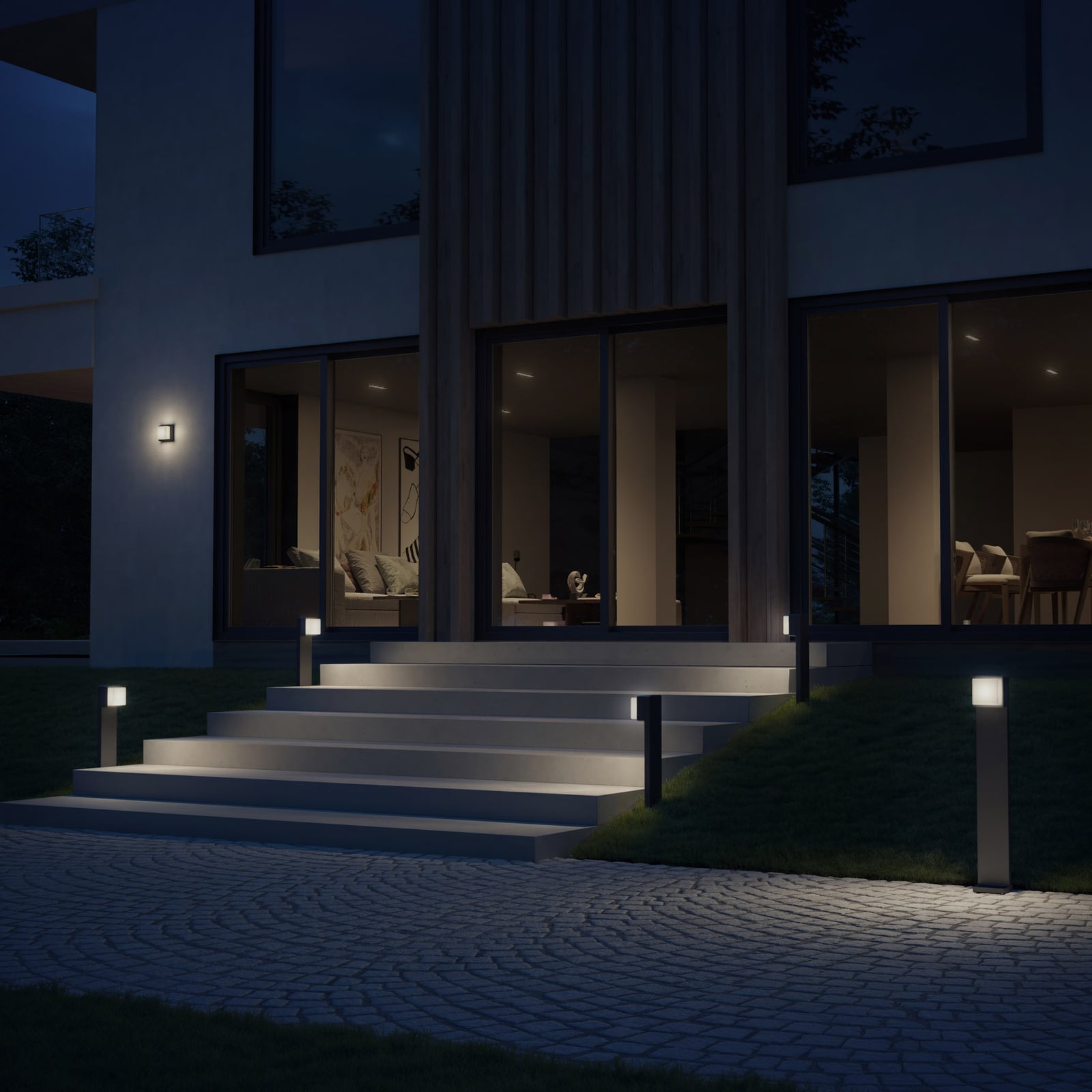 LED utevegglampe L 845 C appstyrt dimbar IP44 STEINEL detalj
