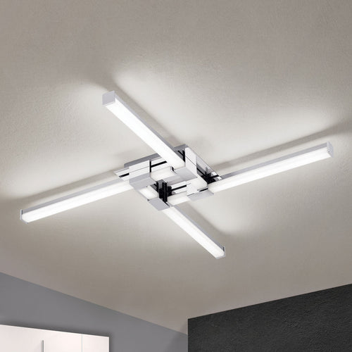 LED baderomslampe Argo 4-lys krom/hvit IP44 bakside