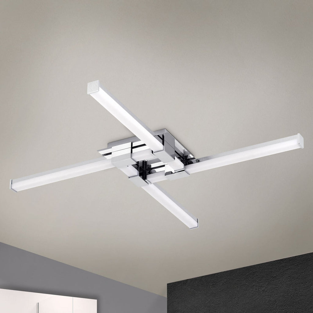 LED baderomslampe Argo 4-lys krom/hvit IP44 detalj