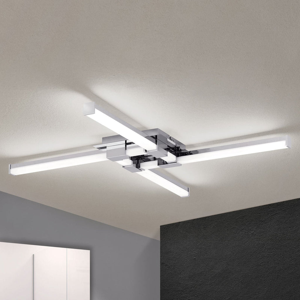 LED baderomslampe Argo 4-lys krom/hvit IP44 front