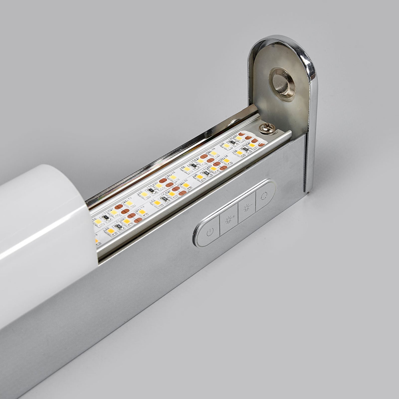 LED baderomslampe Jesko vegg dimbar CCT 33 cm IP44 detalj av materialer