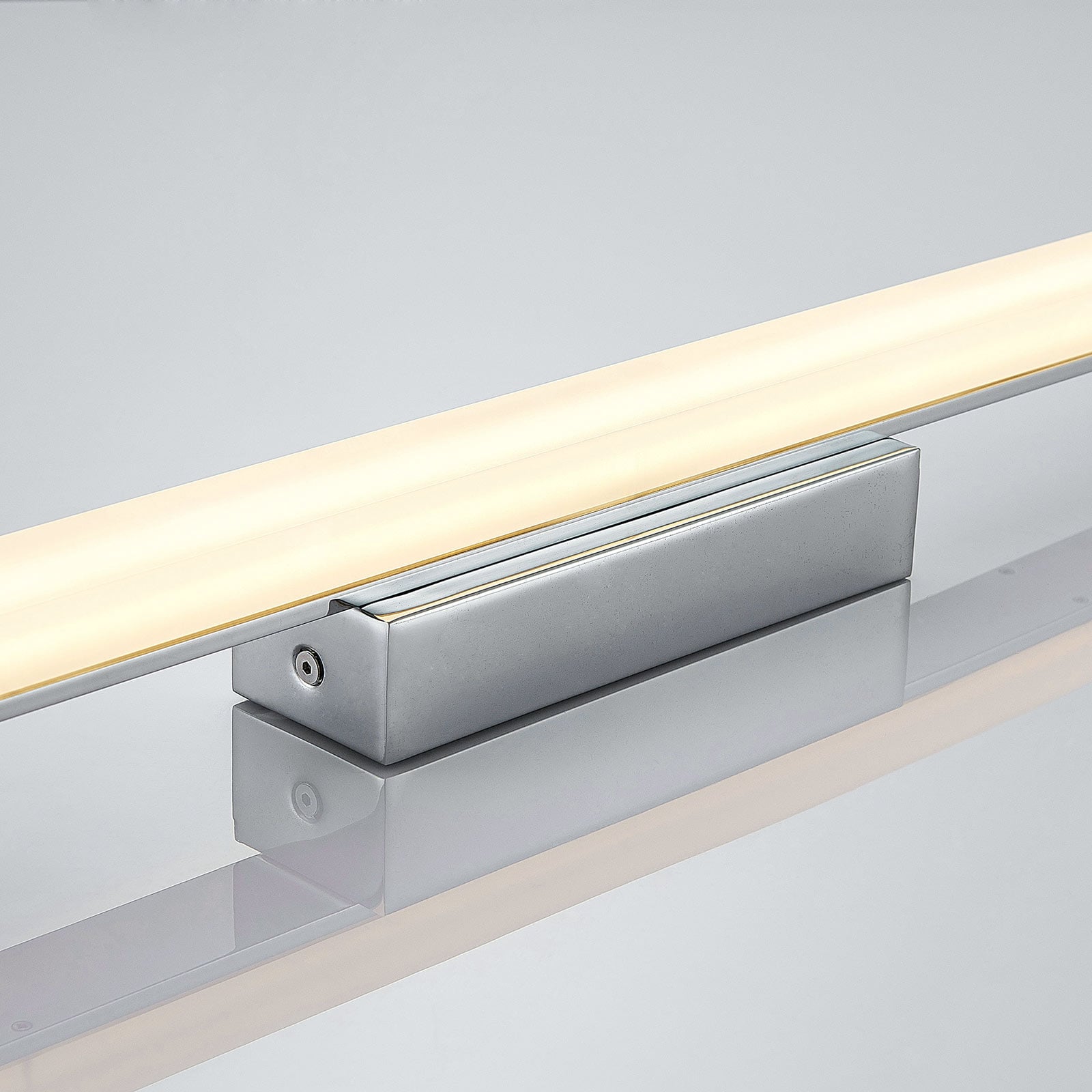 LED baderomslampe Levke akryl krom 75 cm dimbar IP44 dimmer bryter