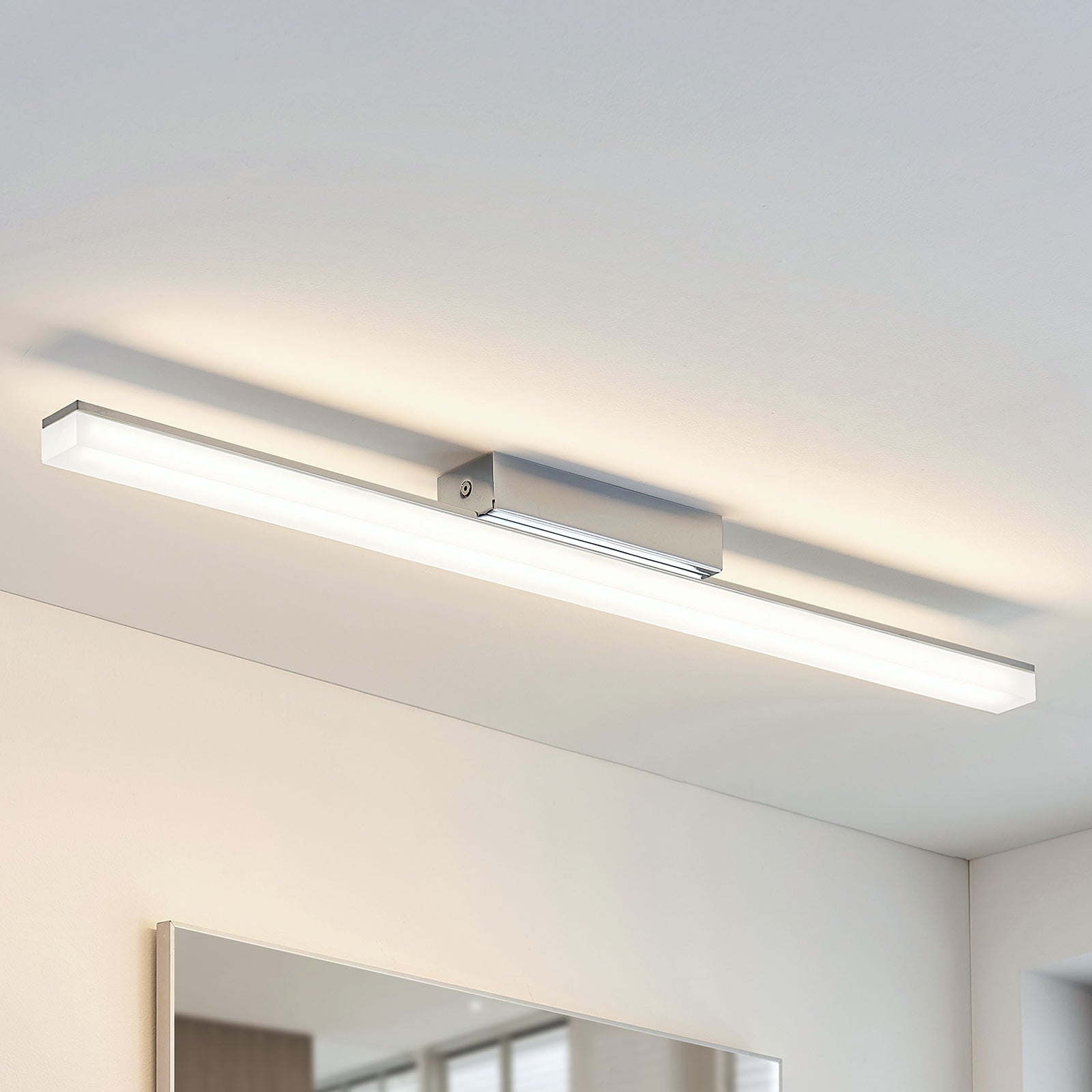 LED baderomslampe Levke akryl krom 75 cm dimbar IP44 forfra
