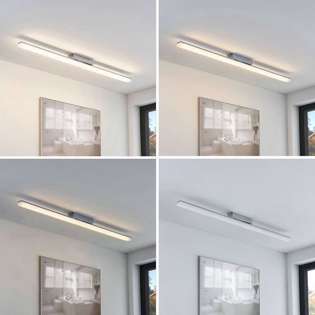 LED baderomslampe Levke dimbar krom/hvit 100 cm bakside