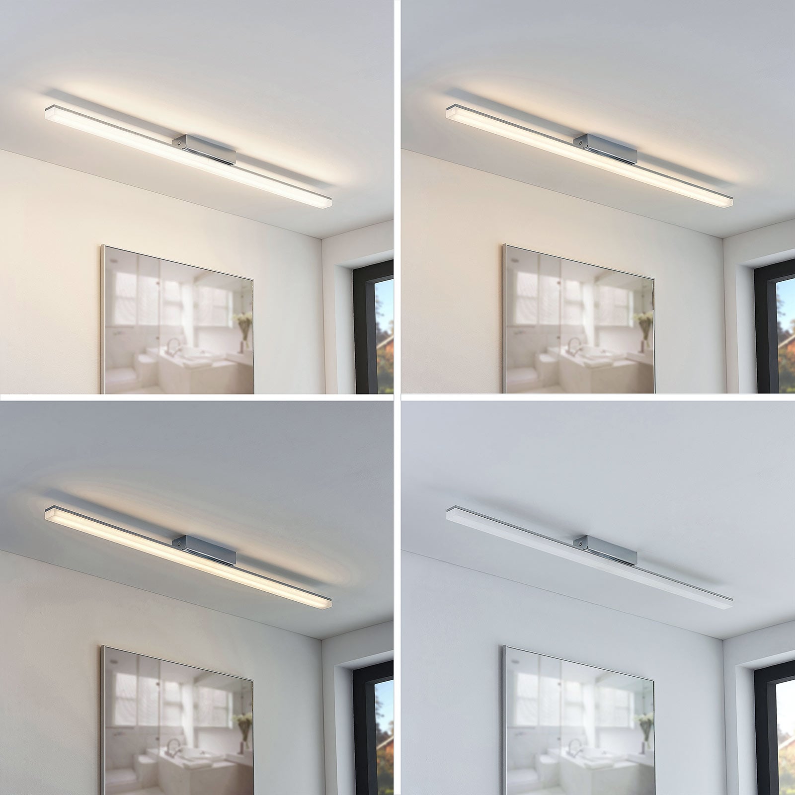 LED baderomslampe Levke dimbar krom/hvit 100 cm bakside