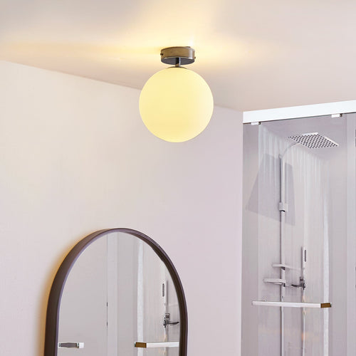LED baderomslampe Maviris kuleformet glass forfra