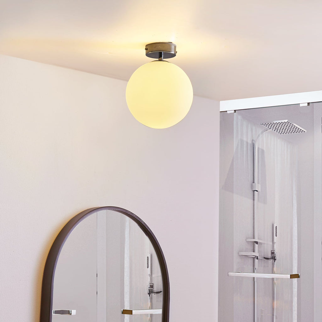LED baderomslampe Maviris kuleformet glass forfra